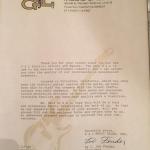 F-100 Prototype Leo Fender Letter 2