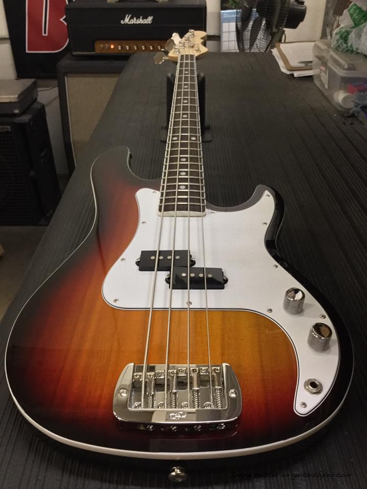 LB-100 in 3-Tone Sunburst over Empress top binding