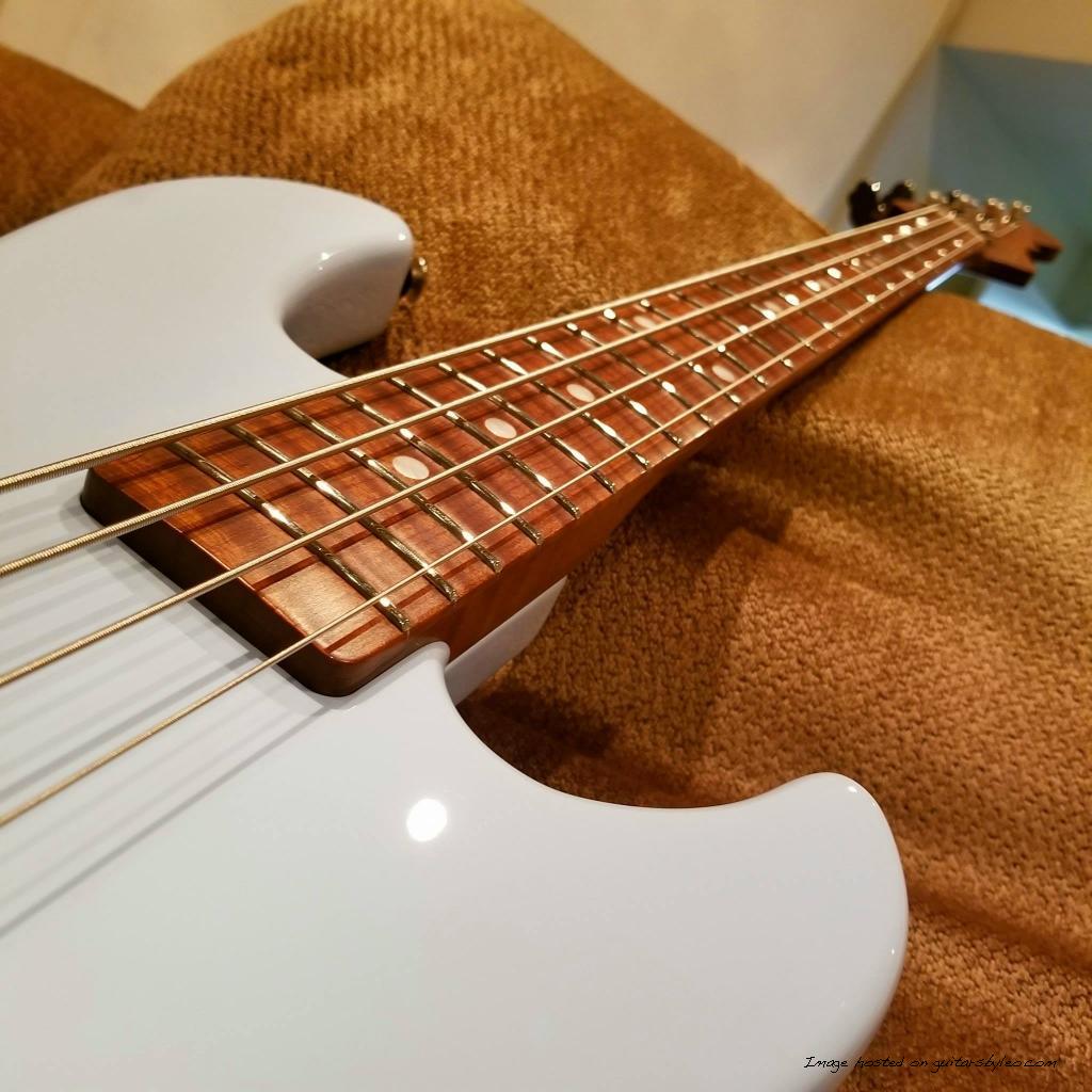 L2000 in Sonic Blue with a gorgeous 3A Roasted Flame Maple neck-2