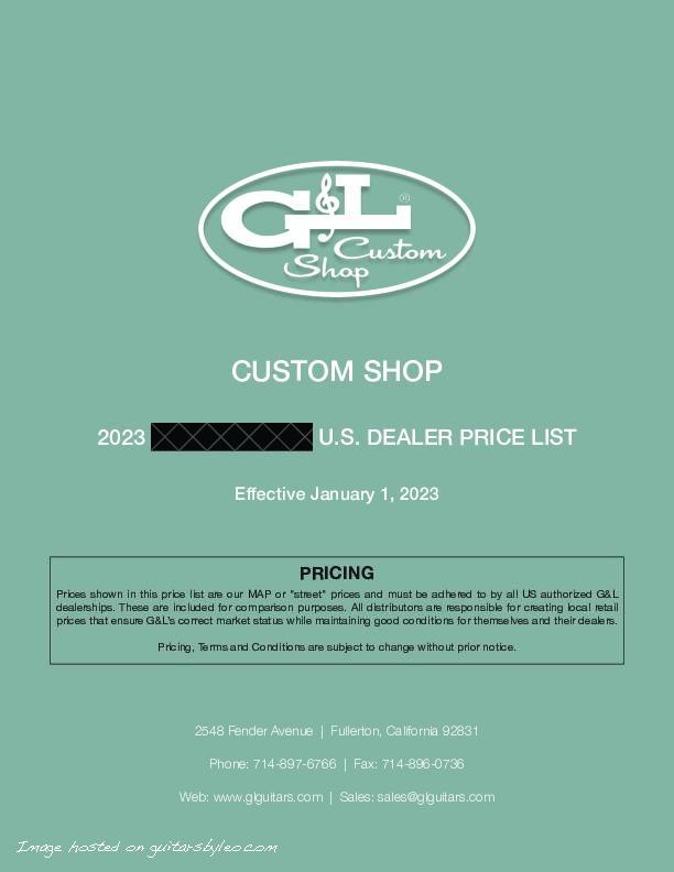 2023 G&L Custom Shop US Price List-REDACTED