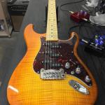 Comanche in Honeyburst over flame maple on swamp ash birdseye FB