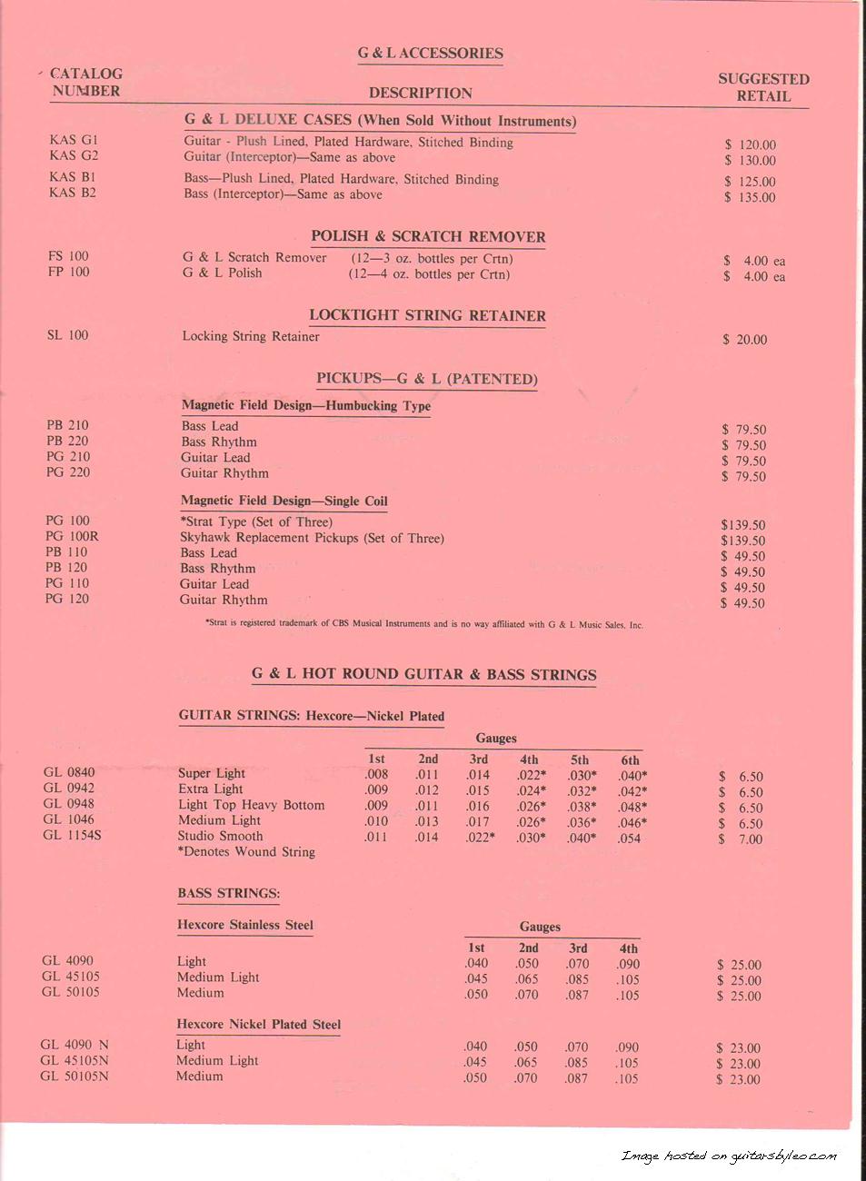 1-15-85 G&L Price List page 3