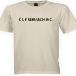 mockup of CLF REASEARCH INC 70's shirt