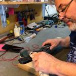 Burnishing a wenge neck