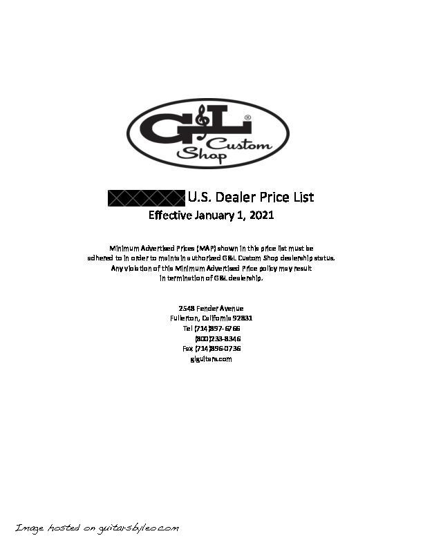 2021 GL Custom Shop USA Price List-REDACTED