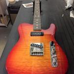 AC BB 90 in Cherryburst over quilt maple on swamp ash pickguard delete