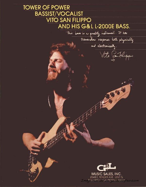 1982 Tower of Power Bassist/Vocalist Vito San Filippo G&L L-2000E Bass Ad Slick