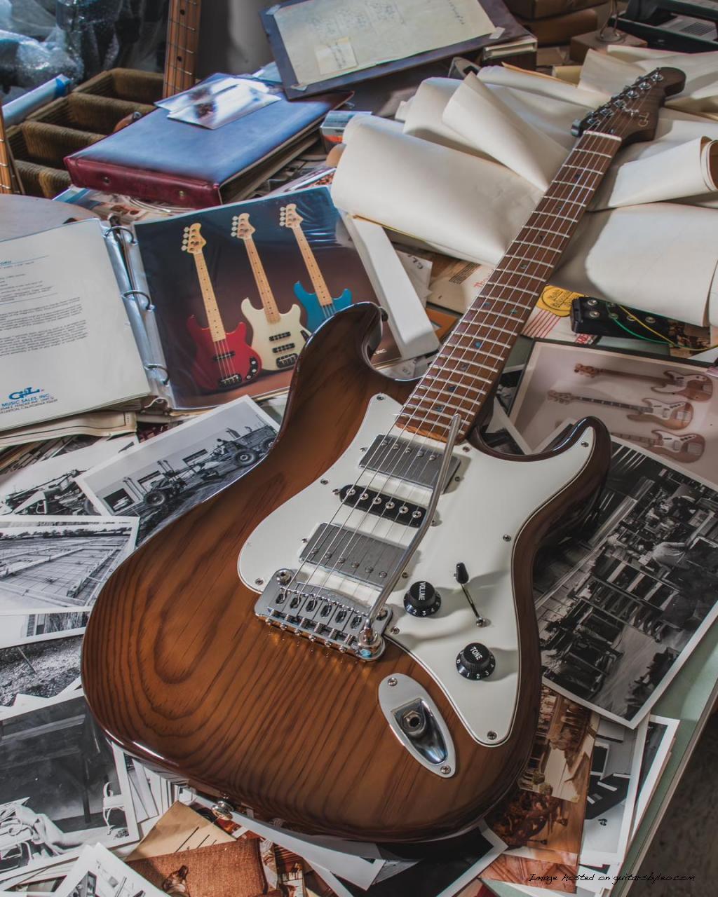 G&L Custom Shop Legacy HSH in Smoked Caramel over roasted pine-1