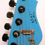 Jeff Byrd's 1987 "Fred Newell" Turquoise ASAT III - headstock