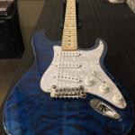 Legacy in Clear Blue over quilt maple on alder CLF1703259