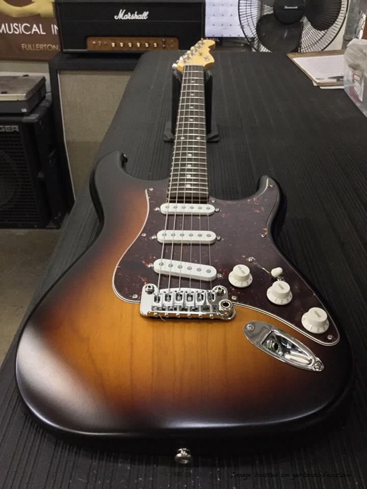 Legacy in Old School Tobacco Sunburst Frost over swamp ash