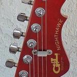 Brad W. Traweek's 1983 Nighthawk (Clear Red) headstock closeup