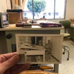 Leo’s 1966 photo of his drafting table and chair