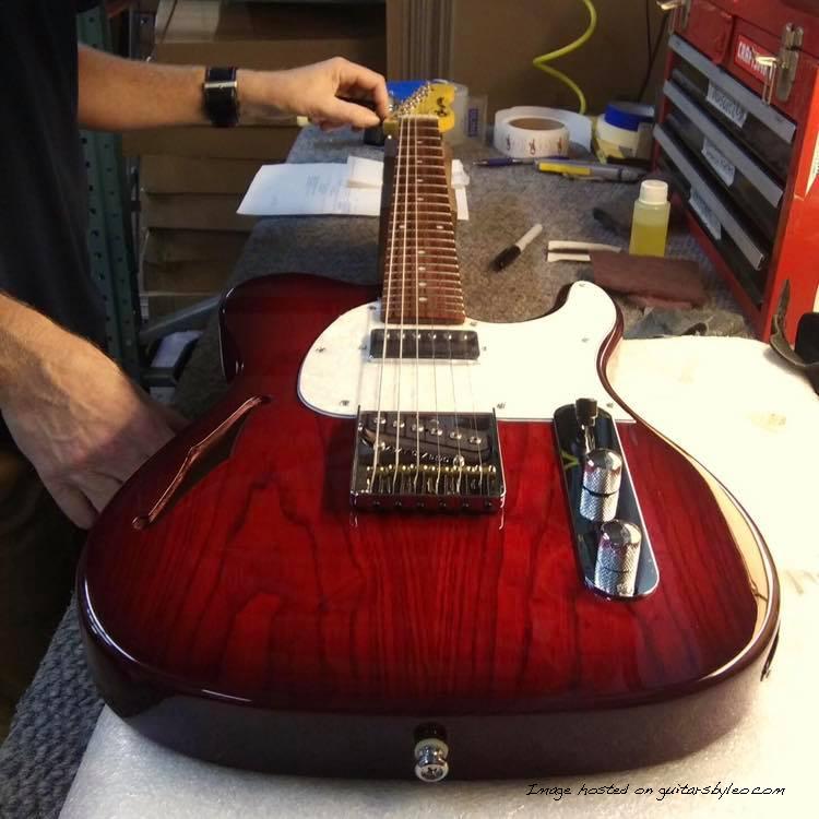 Tribute Series Bluesboy Semi-Hollow in Redburst over swamp ash