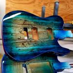 Spalted Alder drop top ASAT Deluxe closeup