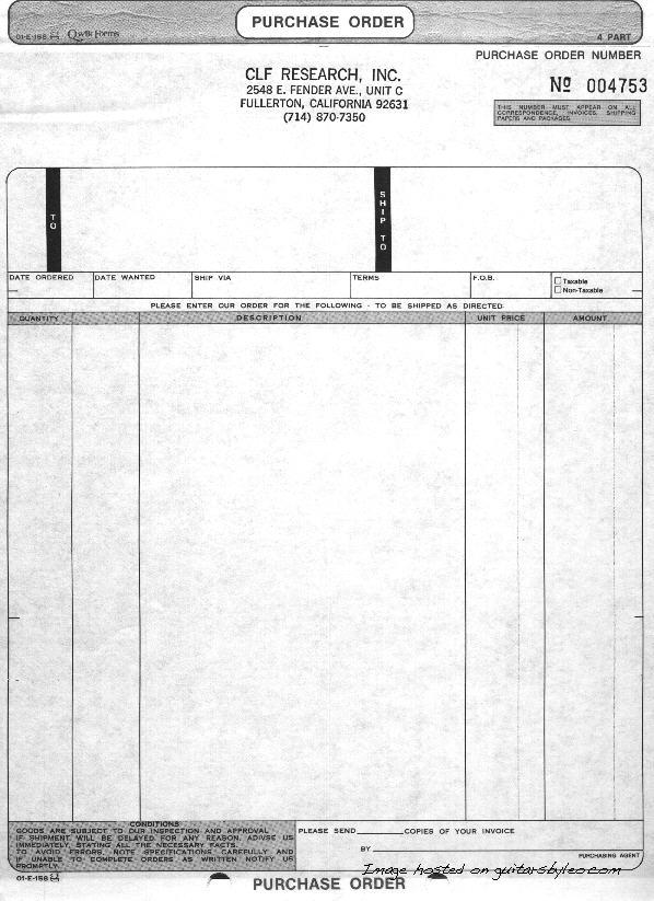 purchase order from CLF Research, Inc.