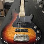 SB-2 in 3-Tone Sunburst over quilt maple on alder birdseye maple fretboard