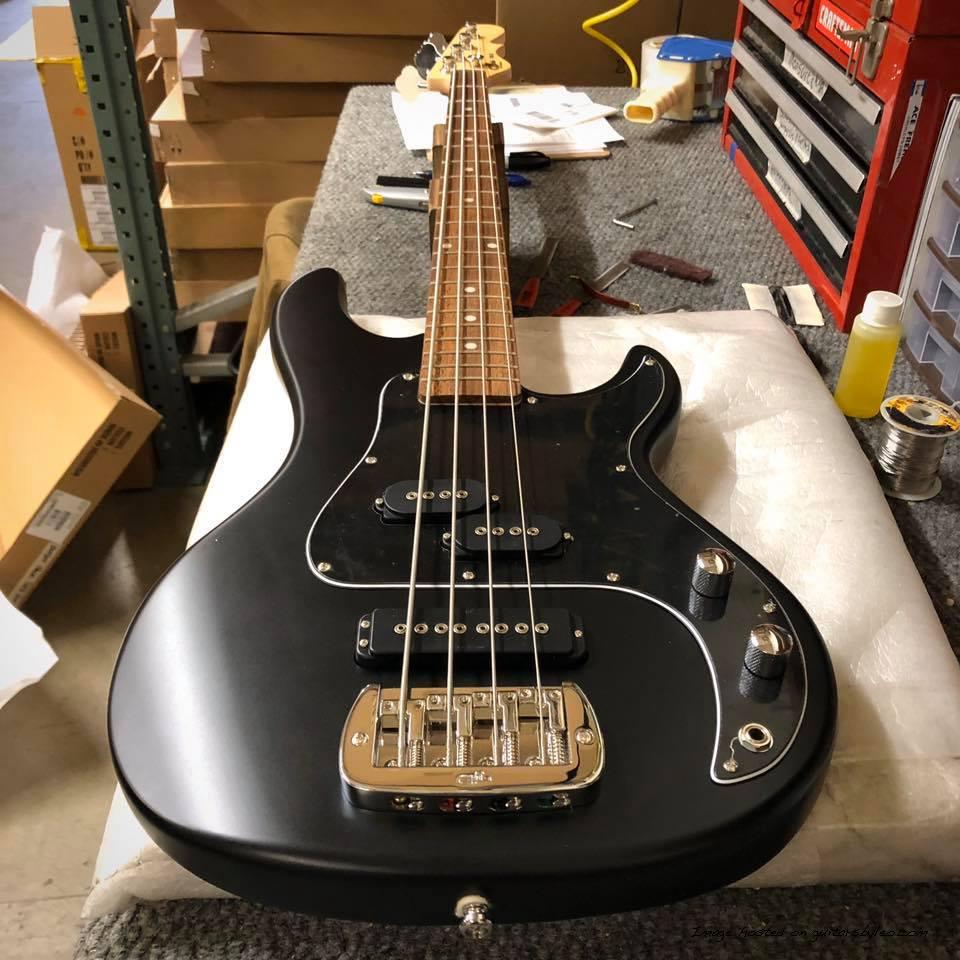 On the setup bench: a new G&L Tribute Series SB-2 in Black Frost