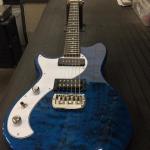 Lefty Fallout in Clear Blue over quilt maple on swamp ash