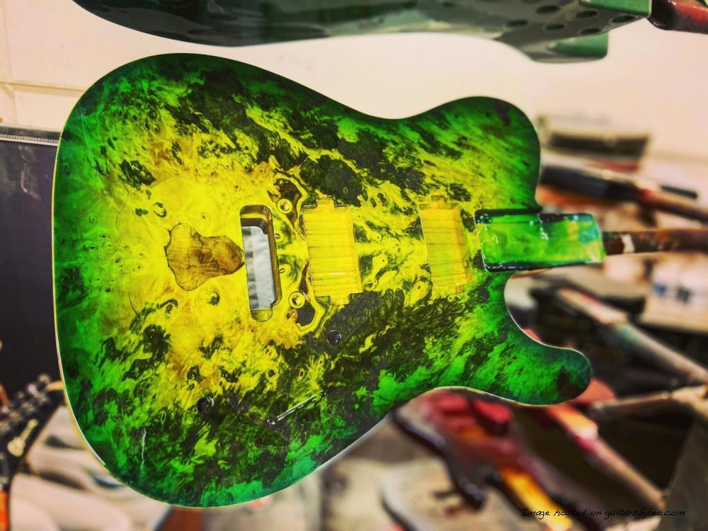 Buckeye Burl Topped ASAT Deluxe RMC in Green burst