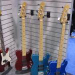 Red, Turquoise, and Blue Metal Flake ASAT Bass Tom Hamilton Signature models