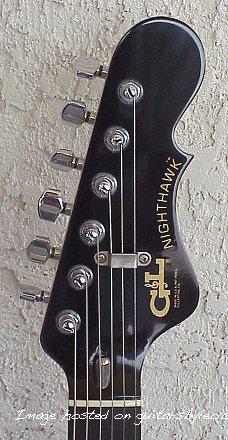 Brad W. Traweek's 1983 Nighthawk (Black) headstock closeup