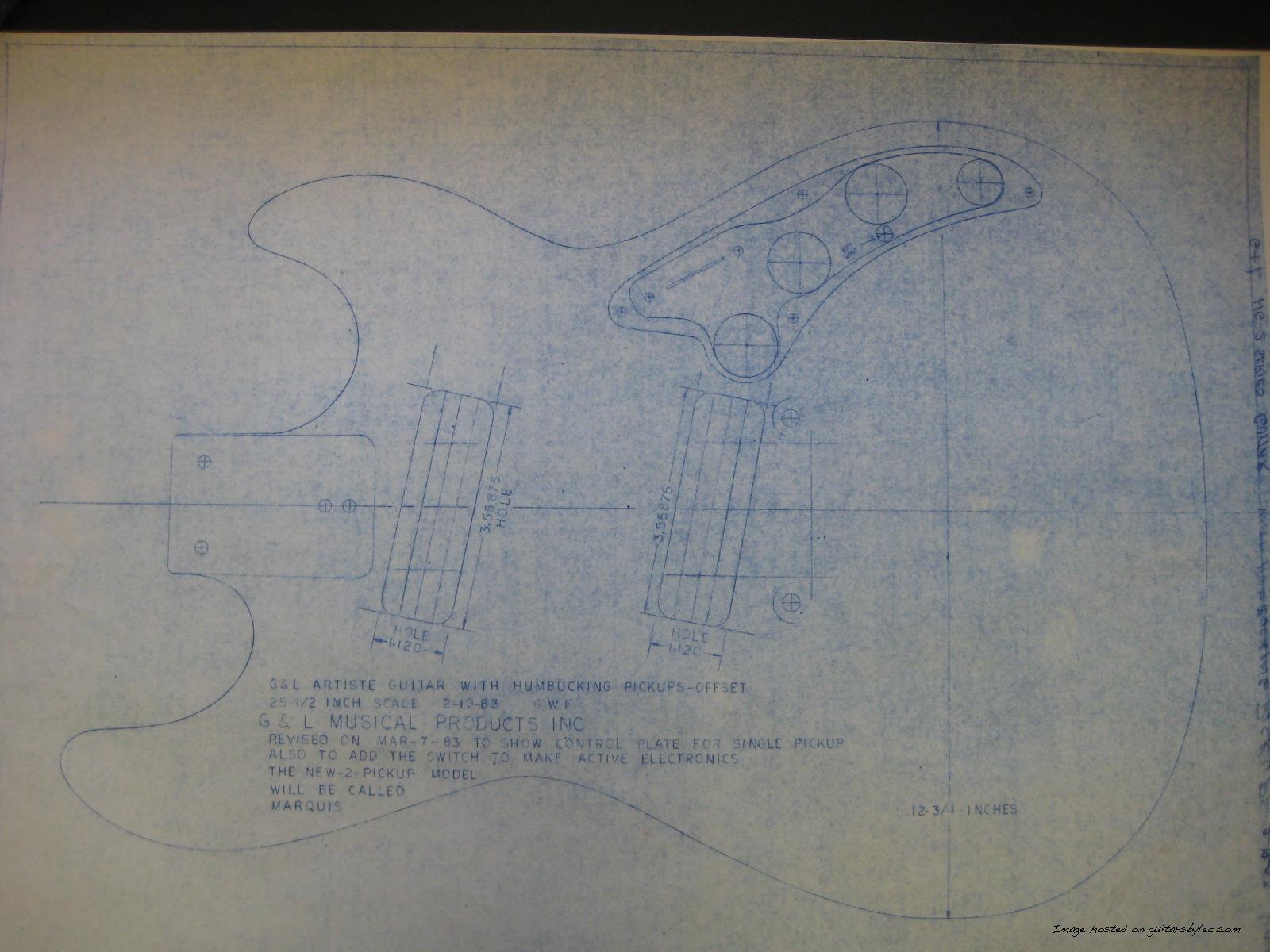 G&L Artiste/Marquis blueprint (photo by Dean Coy)