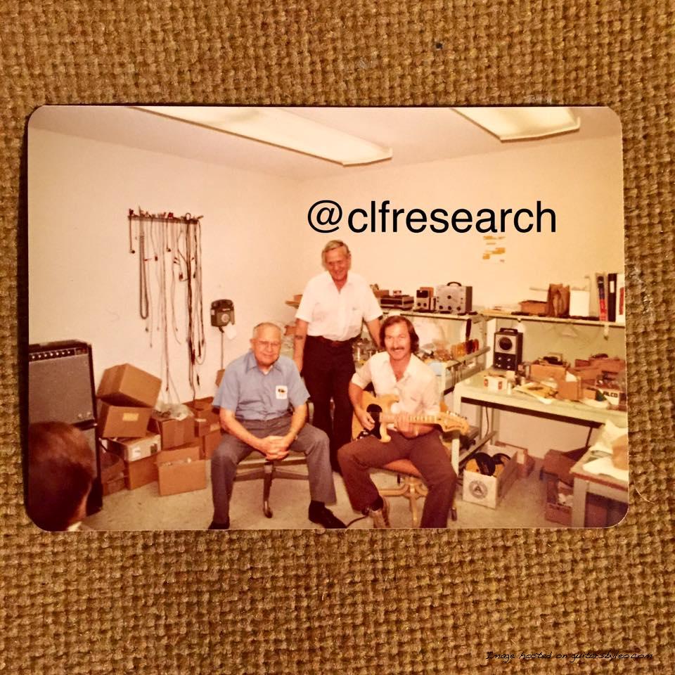 Fall 1979 - James Burton in the lab with Leo Fender and George Fullerton.