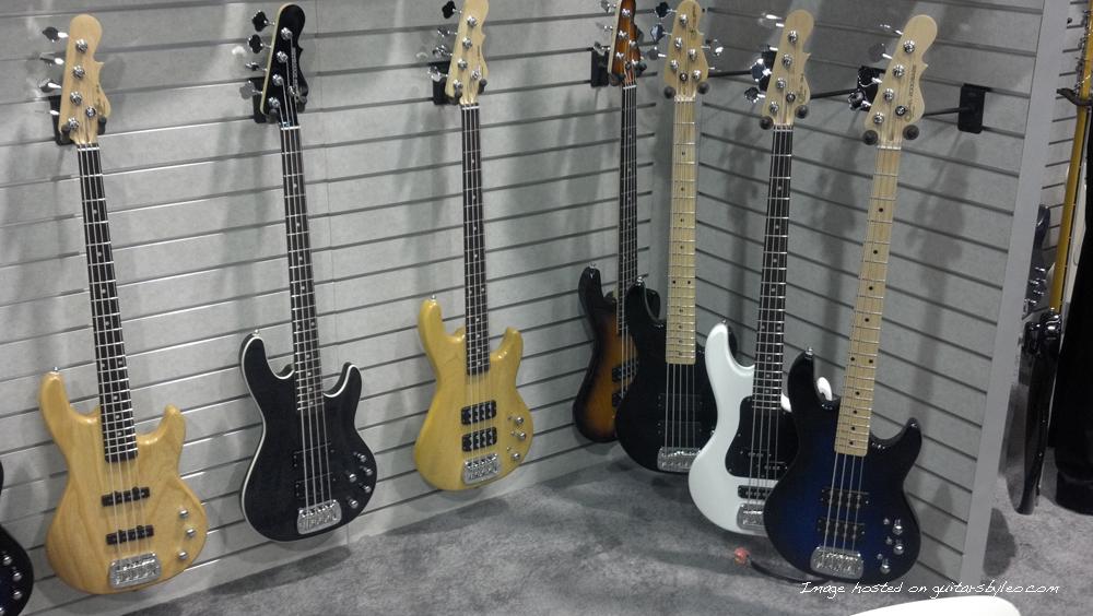 BBE/G&L booth - Tribute Series basses on display