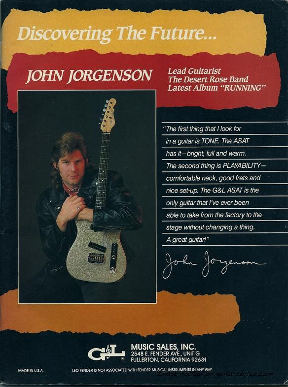 G&L Poster of John Jorgenson with an ASAT (pre-signature model)