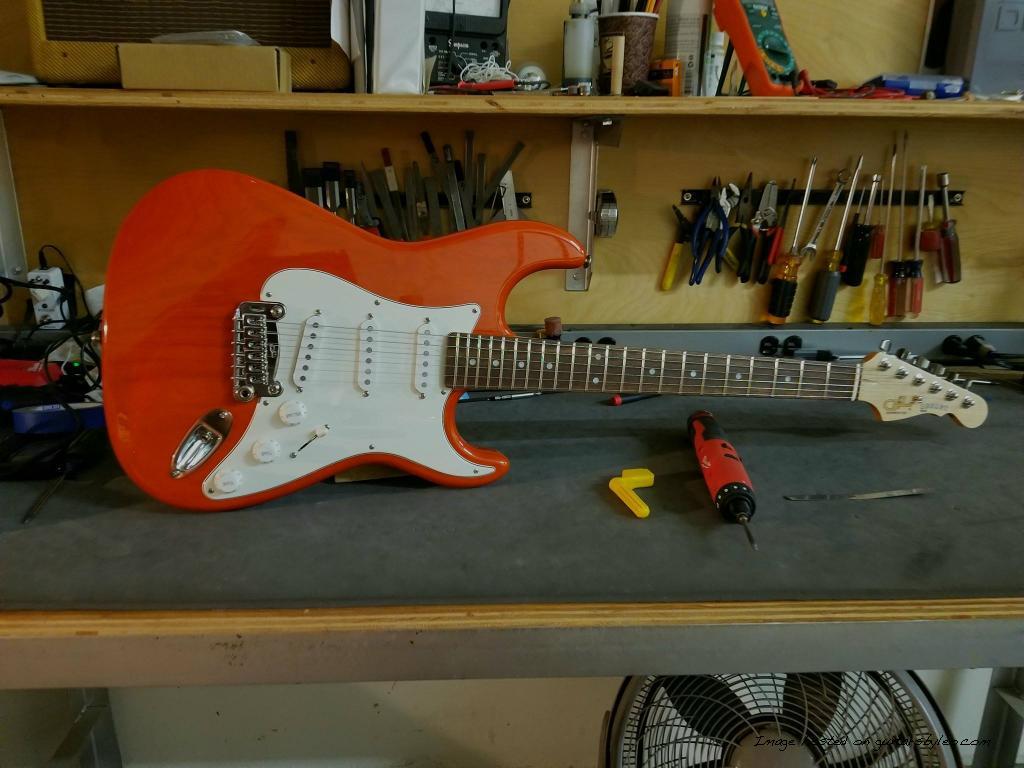 Jake's Custom Shop Legacy finished on workbench