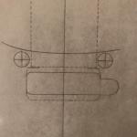 January 18, 1980 drawing shows routing and bushing holes for the DF vibrato on a Sabre body3