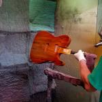 Honeyburst Spalted Maple top on this ASAT Deluxe with a P90 in the neck position