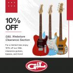 G&L Webstore 10% OFF clearance banner