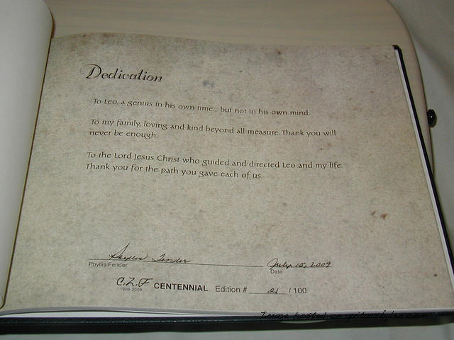 G L C L F Centennial Dedictation