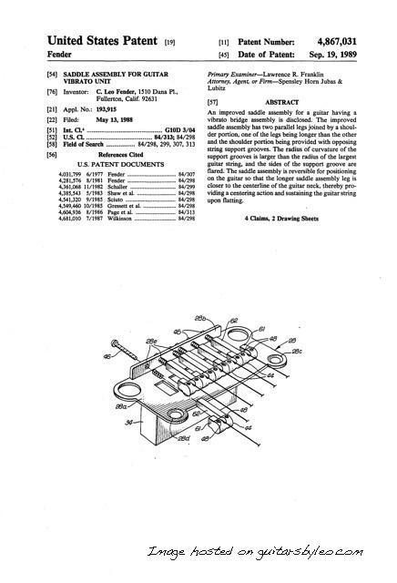Saddle assembly for guitar vibrato unit1