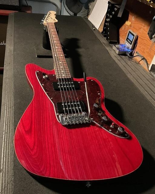 BTO CLF Research Doheny V12 in Clear Red over swamp ash, wood binding
