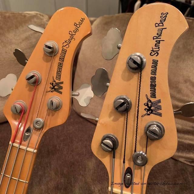 1975 CLF-75B2 prototype and the decal on a production neck bolted to the breadboard tester-1