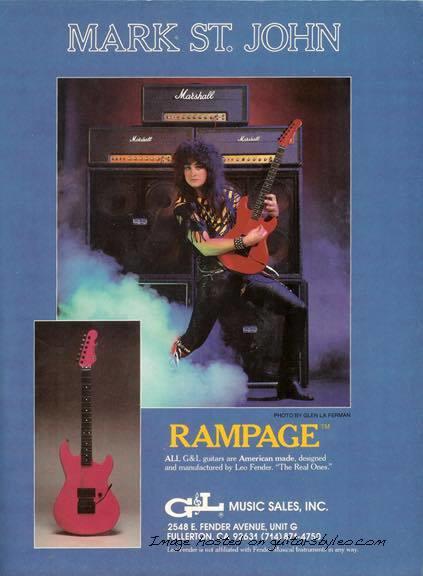 80s Rampage guitar ad with Mark St John