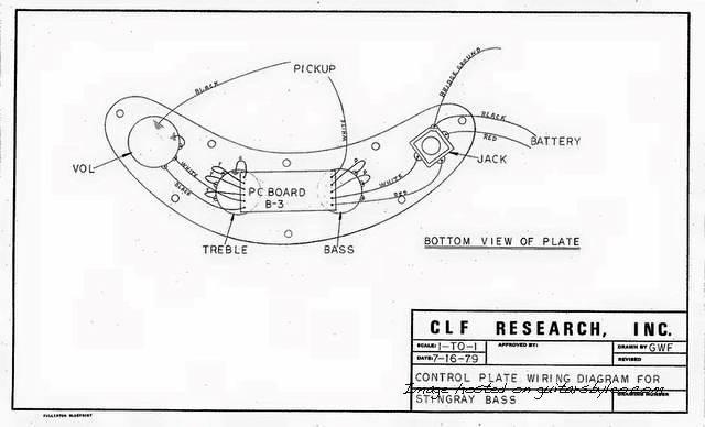 Control plate wiring diagram for Stingray Bass