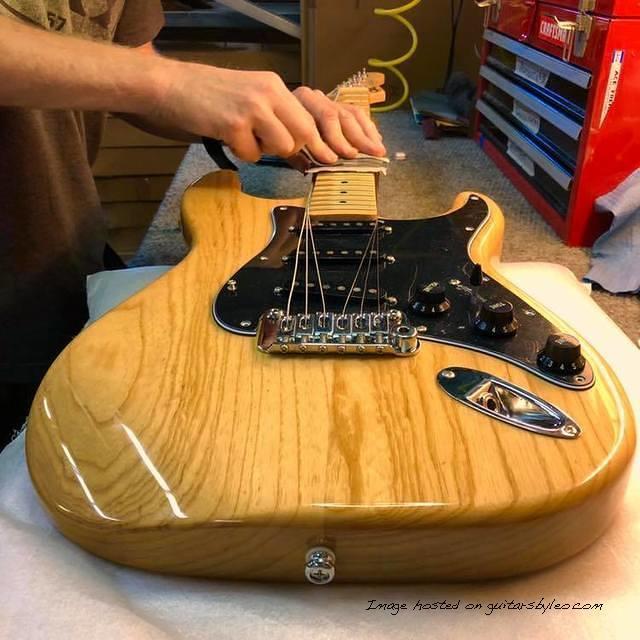 Doug working on a G amp L Tribute Series Legacy before it ships