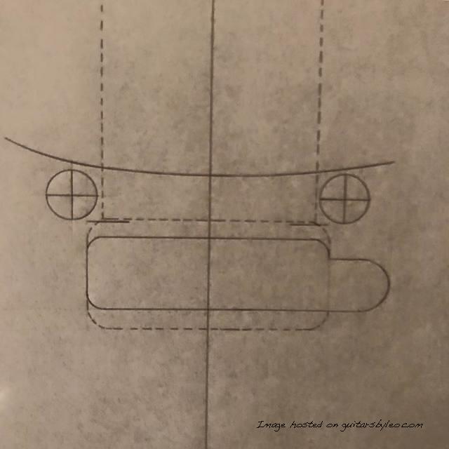 January 18 1980 drawing shows routing and bushing holes for the DF vibrato on a Sabre body3