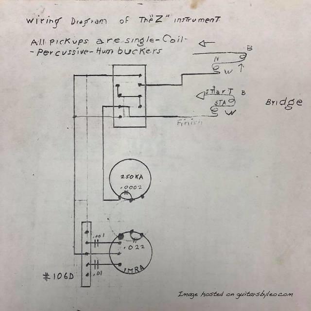 Leo Fender s concept schematic for a guitar-1
