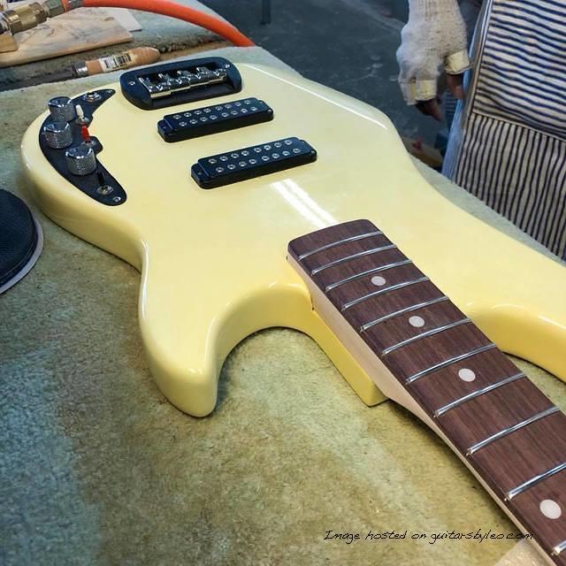 Marco test fitting Project El Toro s new neck to the original 1984 body-2
