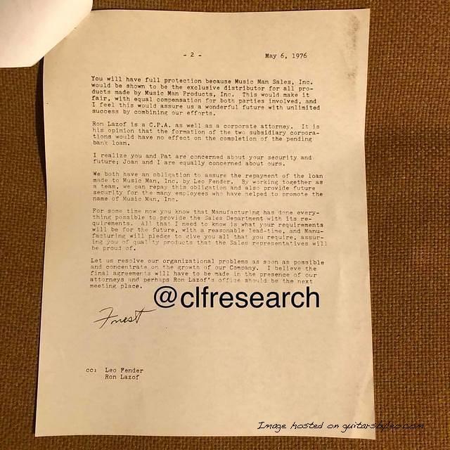 May 6 1976 letter from Forrest White to Tom Walker with copy to Leo-2