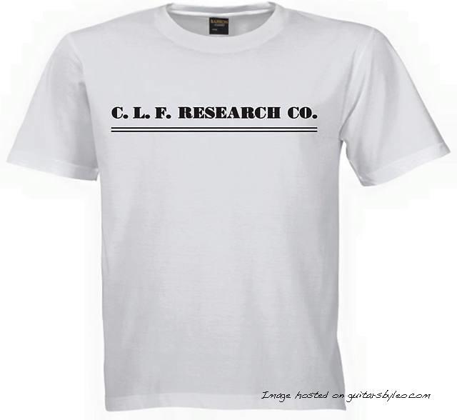 Mockup of C L F RESEARCH CO 60 s shirt