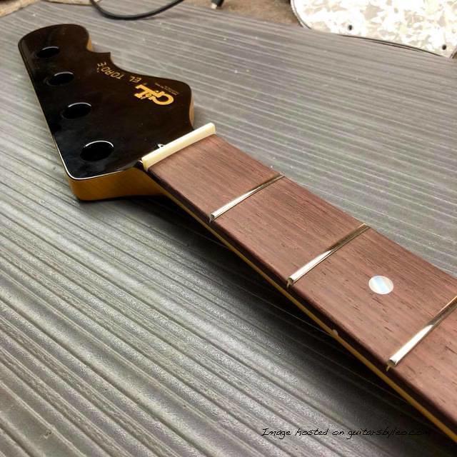 Patrick dressed the frets on Project El Toro s neck