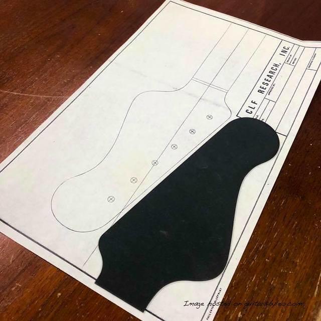 September 17 2018 first laser test cutout of early CLFR guitar headstock shape