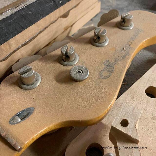 he original necks from #projectwunkayrehab and #projectpossmachine hangin in the Woodshop for reference3