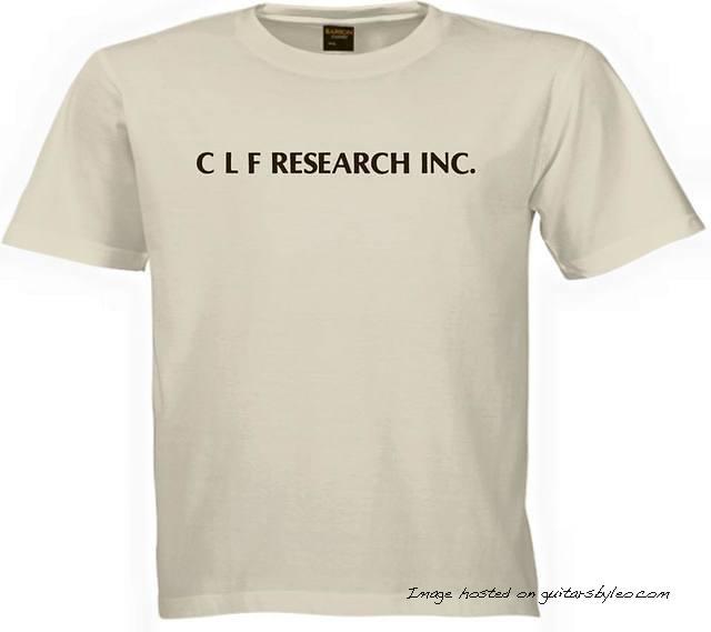 mockup of CLF REASEARCH INC 70 s shirt